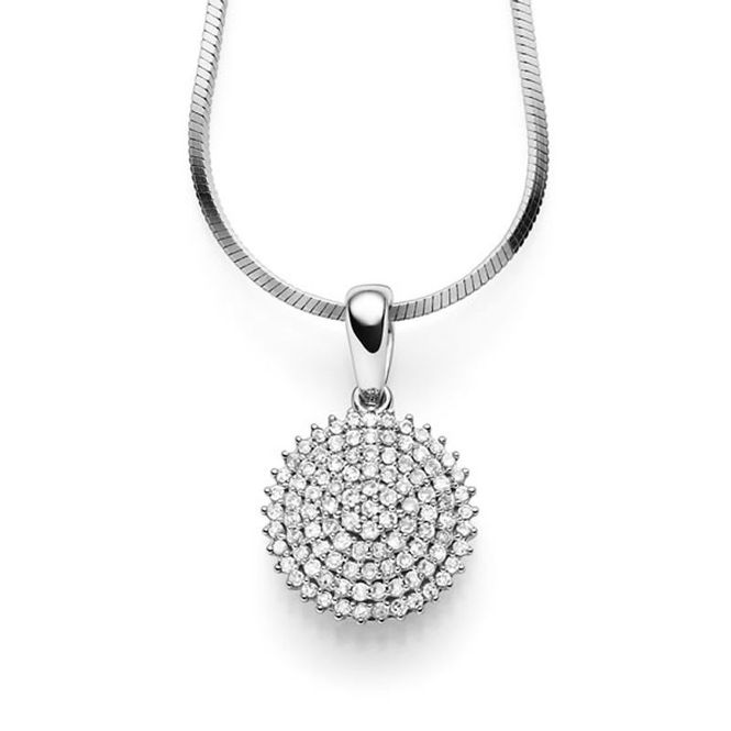 Hovedbilde Anheng i 585 hvitt gull og 100 diamanter- 0,25ct ...