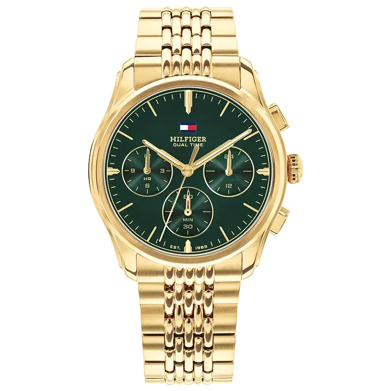 Tommy Hilfiger Ø38mm 5ATM gull/grønn