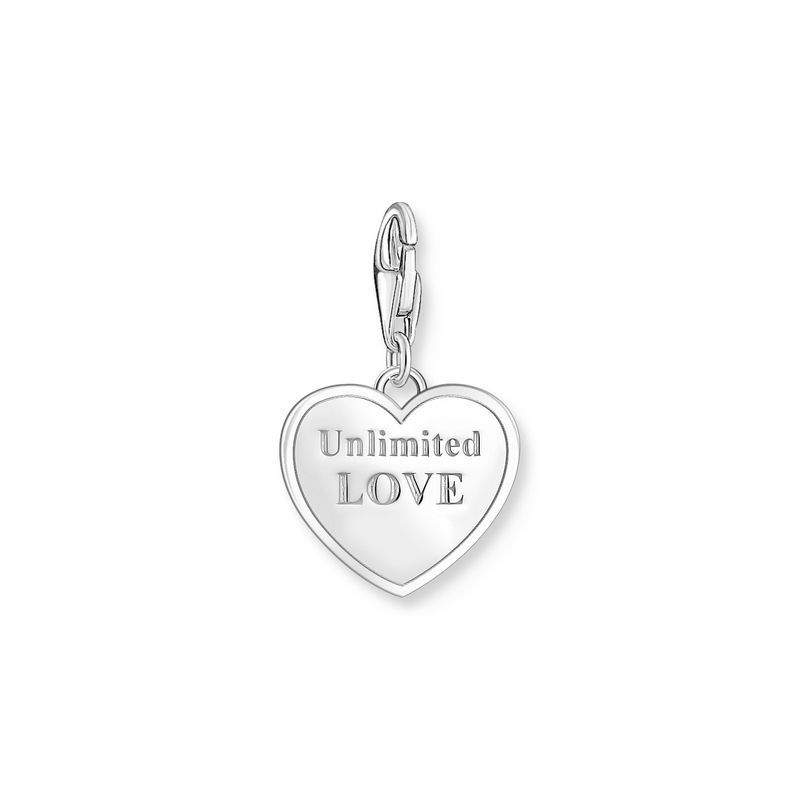 THOMAS SABO charm, Rosa hjerte, sølv  'Best Mum'