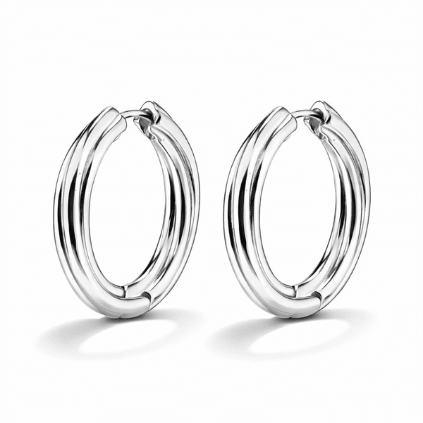 Hovedbilde PILGRIM EDEA ørepynt, sølvbelagt- Ø25mm