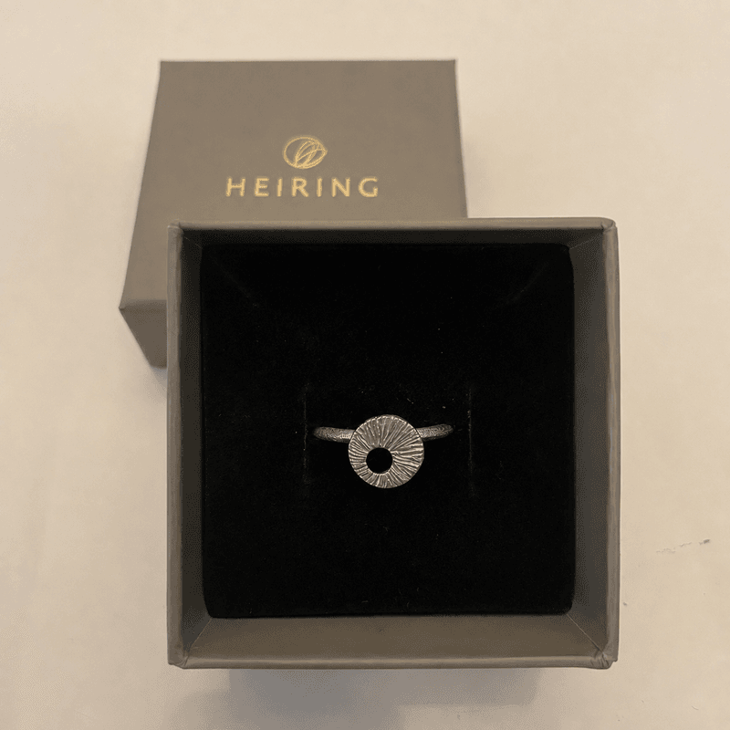 'Dreamcatcher' mini, ring oksidert sølv str.58