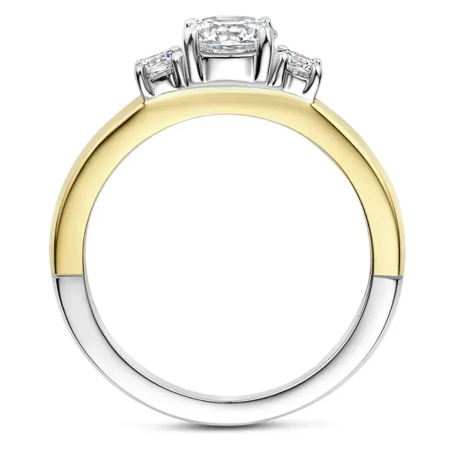 Hovedbilde Ti Sento ring,  tofarget og zirkonia