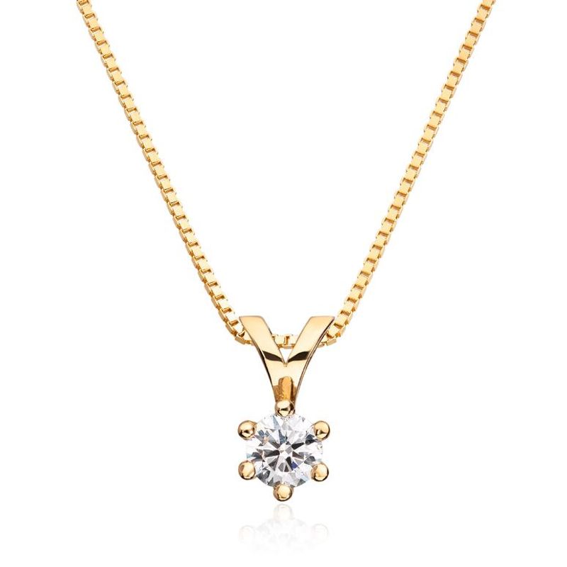 Halskjede MARGRETE 585 gull med LAB grown diamant 3,00ct VS1