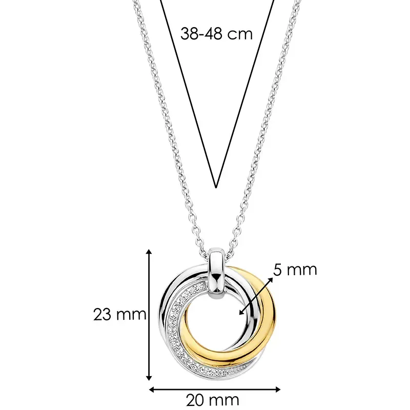 Ti Sento anheng inkl.kjede- justerbart 38-48cm