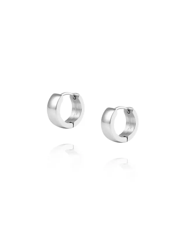Mockberg Ørepynt Chunky Silver Hoops Small