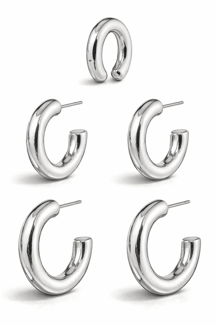 Hovedbilde PILGRIM RECONNECT hoops og ear cuff, sett med - 3 ...