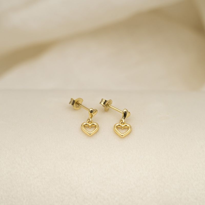 ØREDOBBER I SØLV HJERTE forgylt H:9,5 mm B:6,3 mm