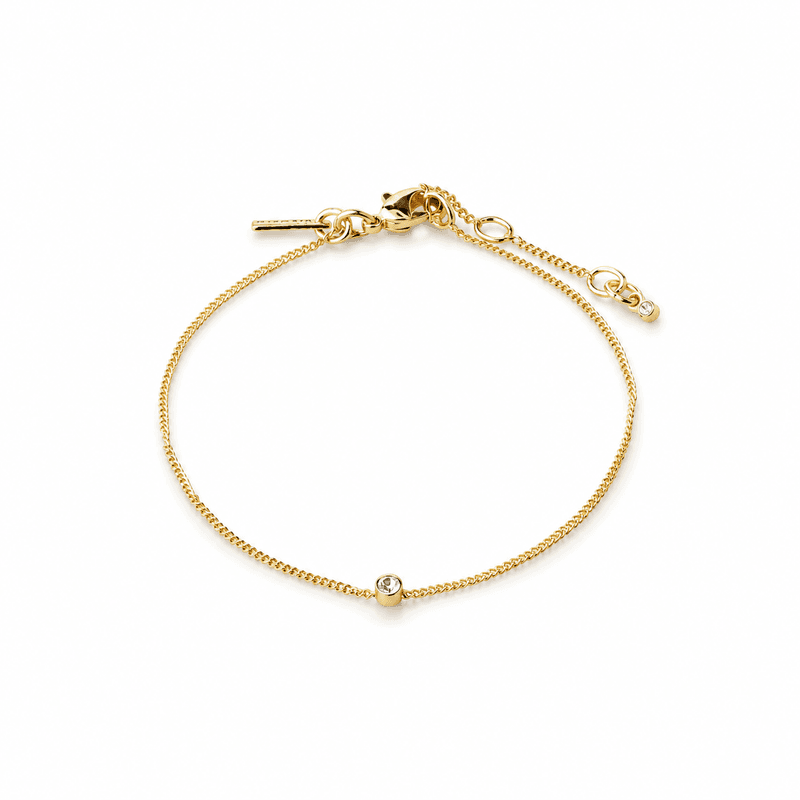PILGRIM LUMI armbånd gullbelagt, 15.5 cm pluss 3 cm kjedeforlenger