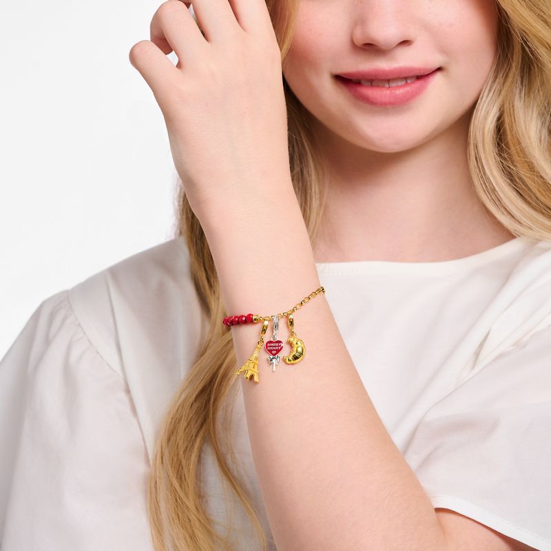 THOMAS SABO charm, Hjerte- Lollipop, sølv, emalje 