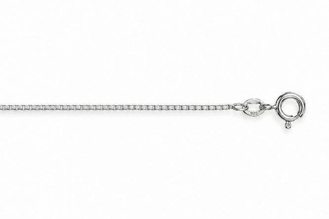 Hovedbilde Veneziansk kjede, 34cm, 1mm, rhodinert sølv