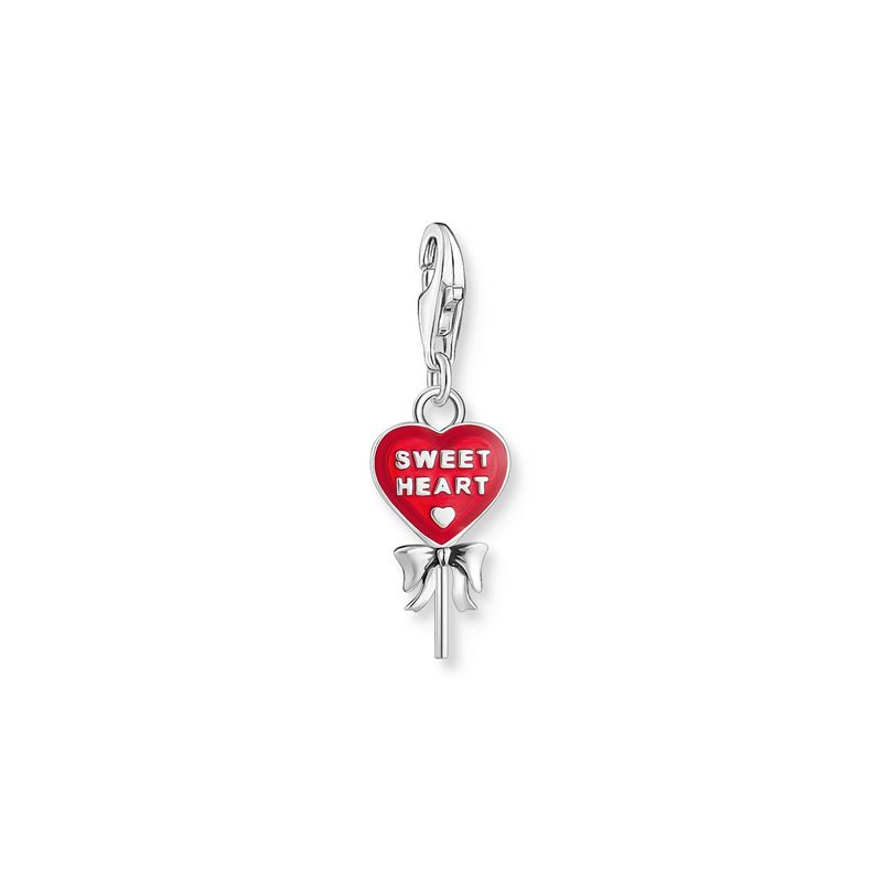 THOMAS SABO charm, Hjerte- Lollipop, sølv, emalje 