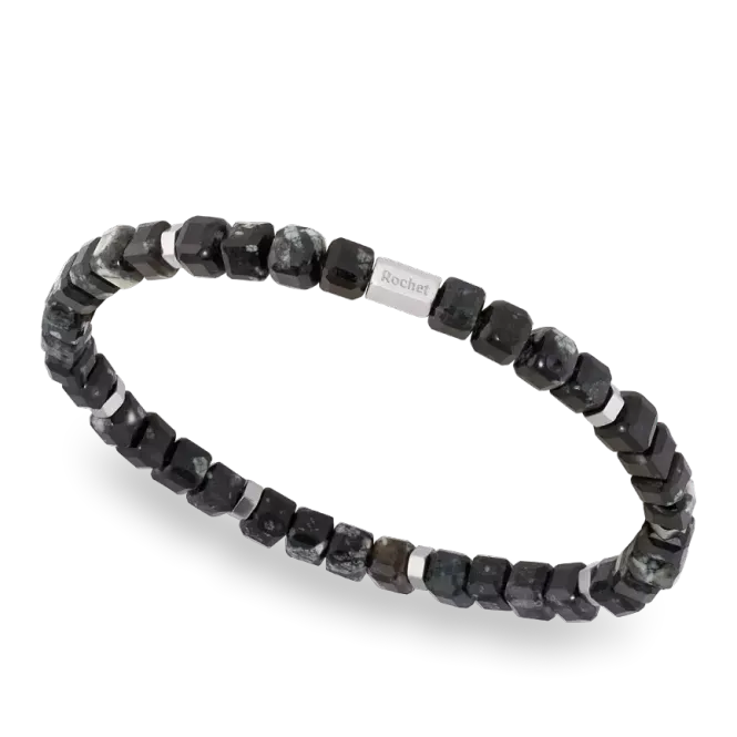 Hovedbilde Armbånd med perler av snøobsidian
