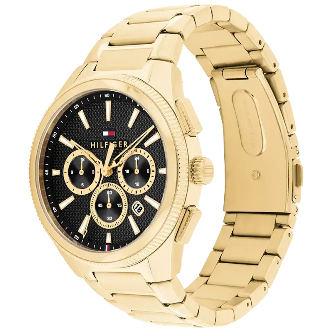 Hovedbilde Tommy Hilfiger Ø43mm 5ATM Chrono gull/sort