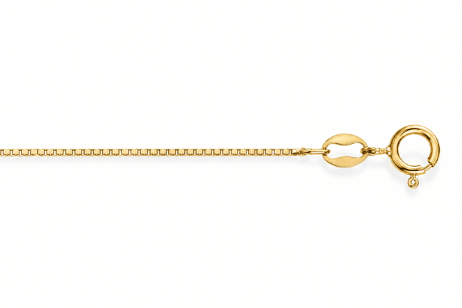Hovedbilde Veneziansk kjede, 45cm, 1mm, i forgylt sølv