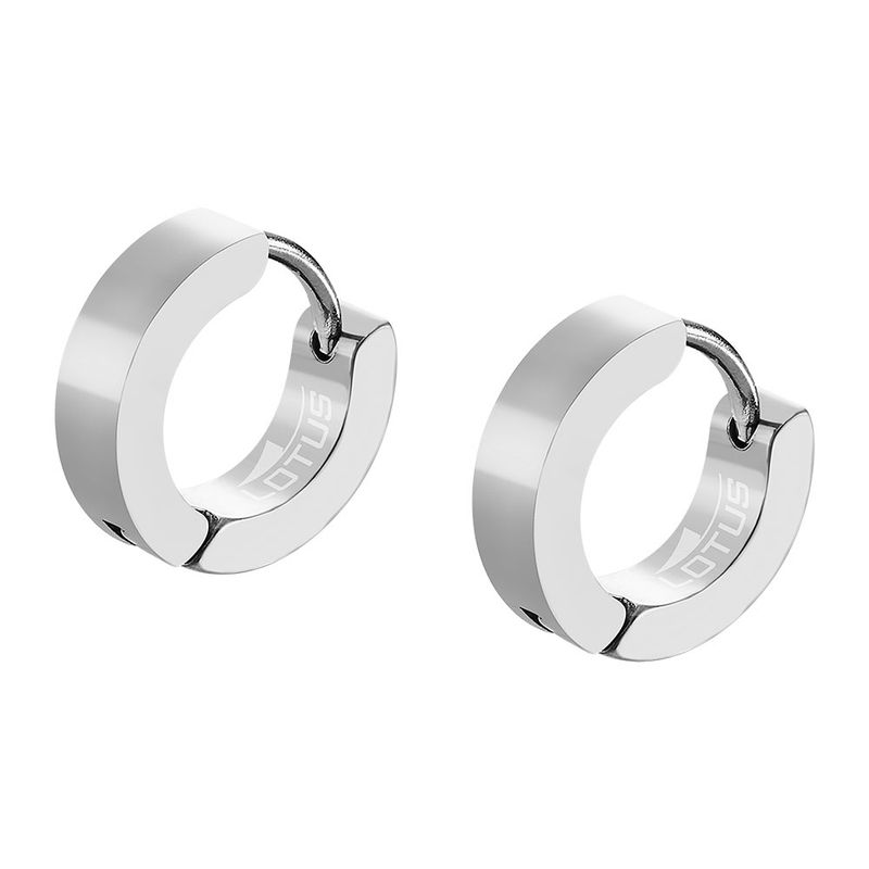 Øreringer i stål, par, sølvfarget- 13mm