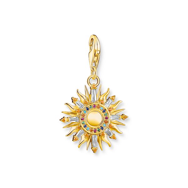 Bilde av THOMAS SABO charm, fargerik sol i forgylt sølv ...