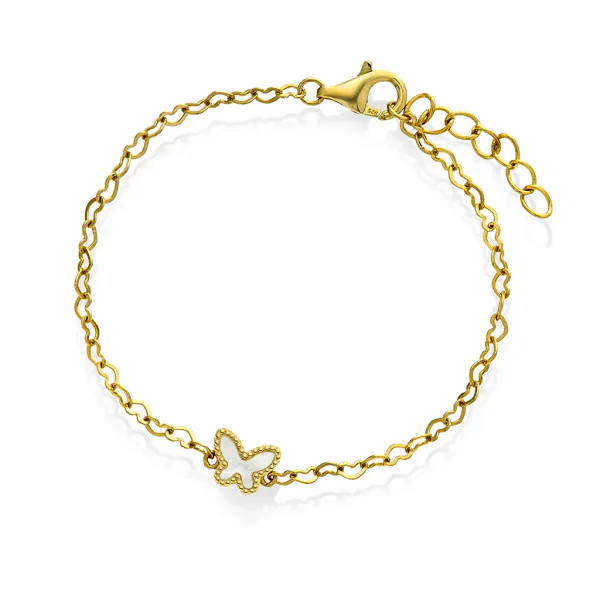 Hovedbilde Armbånd i forgylt sølv med perlemor, L:13+2 cm