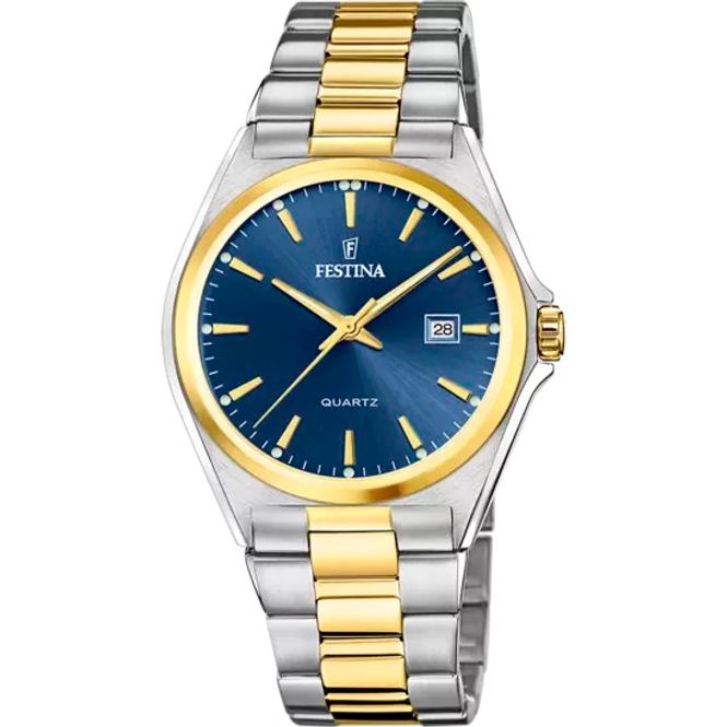 Hovedbilde Festina Classic Blå/Gulltonet stål Ø40 mm