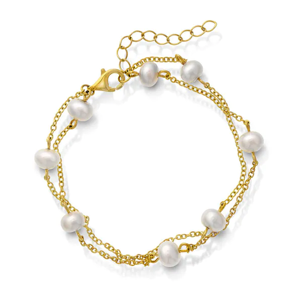 Hovedbilde Ylva armbånd i sølv, ferskvannsperler 16 + 3 cm