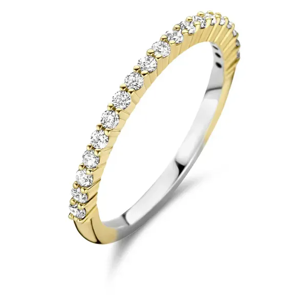 Hovedbilde Ti Sento ring- tofarget med cubic zirkonia