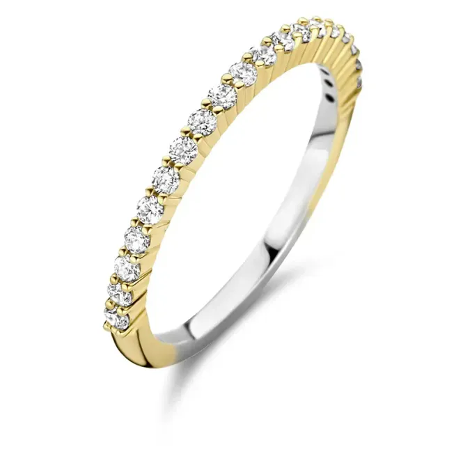 Hovedbilde Ti Sento ring- tofarget med cubic zirkonia