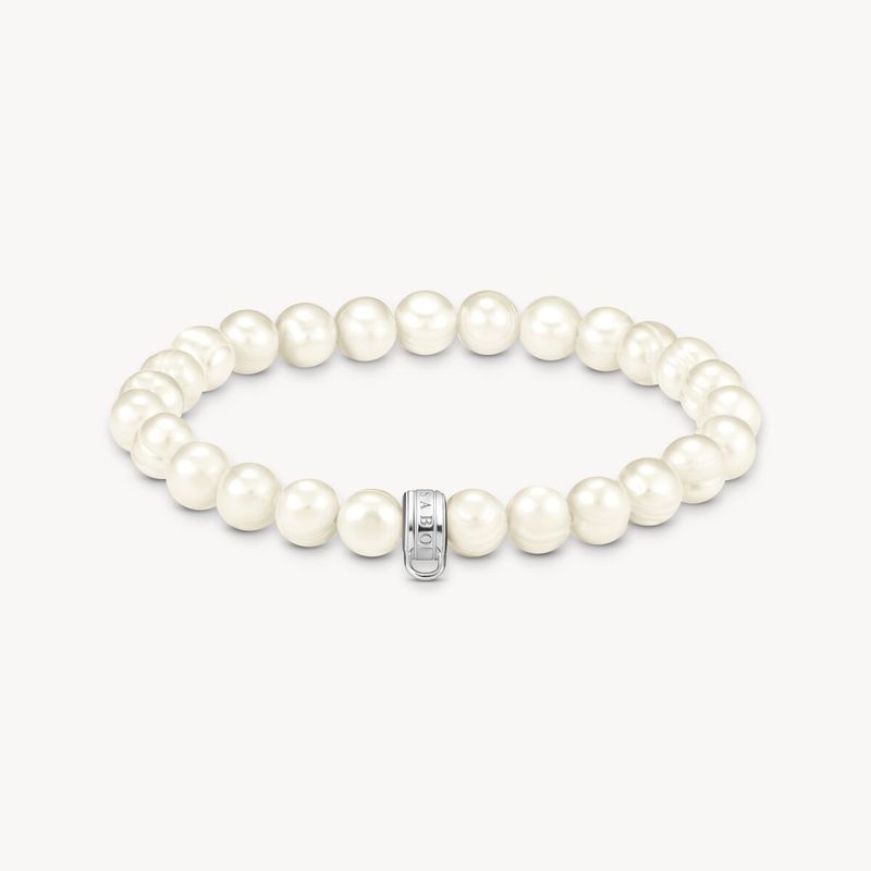  THOMAS SABO 17cm, armbånd for charms, ferskvanns kulturperler 