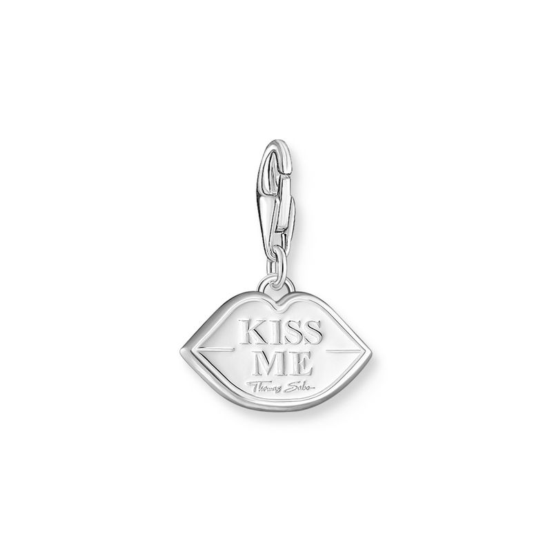 THOMAS SABO charm, 'Røde lepper' sølv og emalje