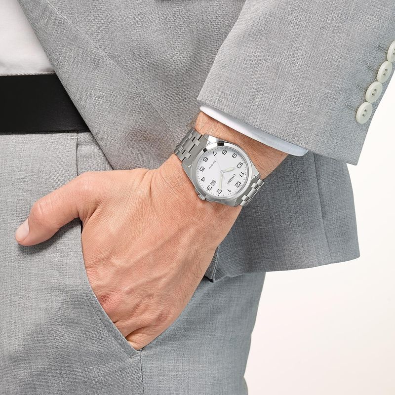 Citizen Ø41mm 100m' Eco-Drive, herre, stål/hvit