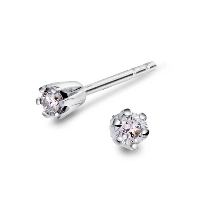 Hovedbilde Øredobber 585 gull med diamant 0,10CT WSI2 -56486