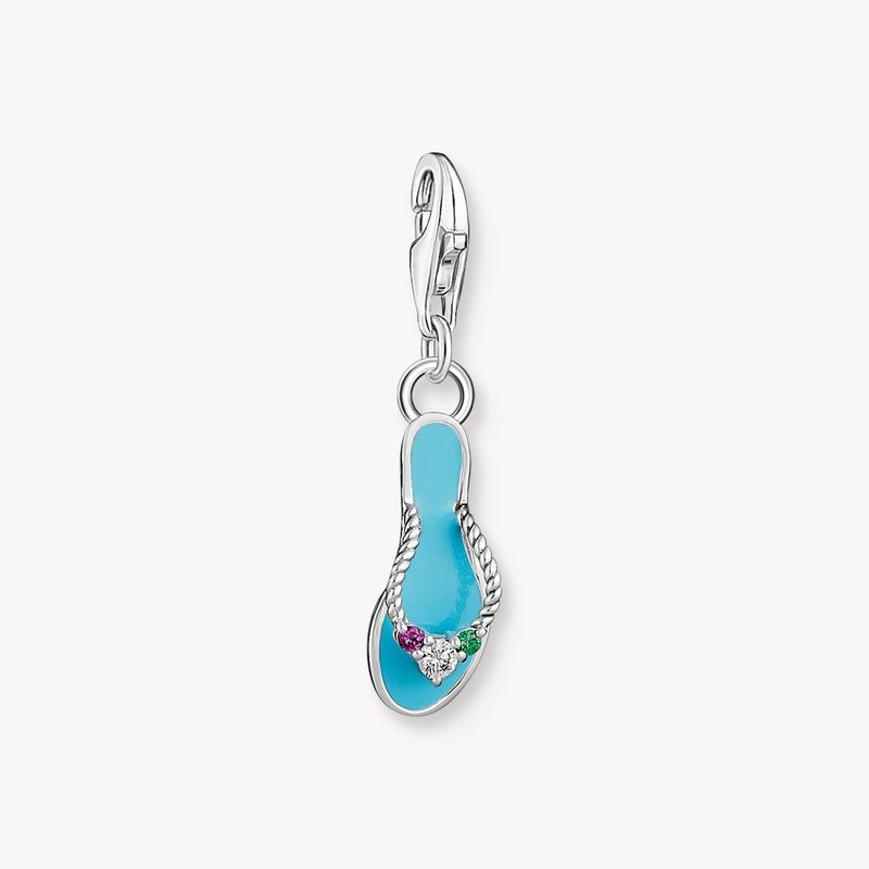 THOMAS SABO charm, turkis sandal- sølv og emalje